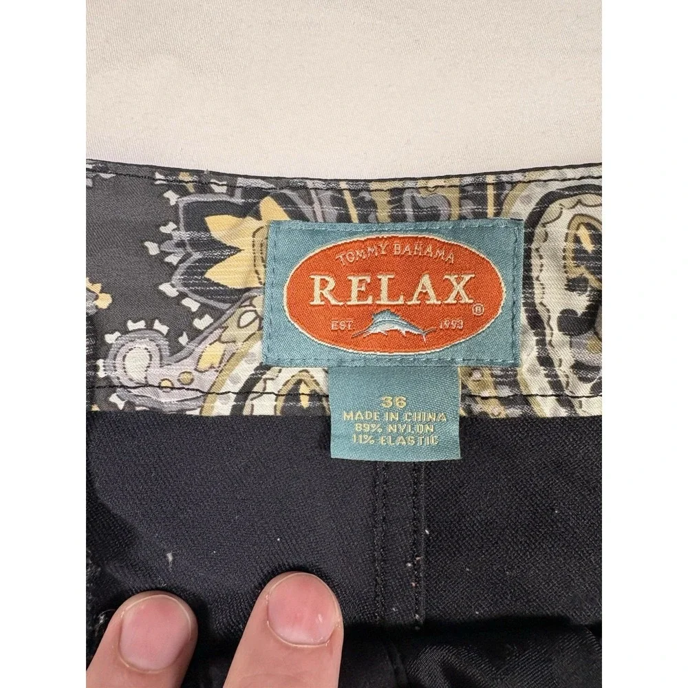 Tommy Bahama Relax Men's Black Board Shorts Size 38  Inseam 10.5 Comfort Waist